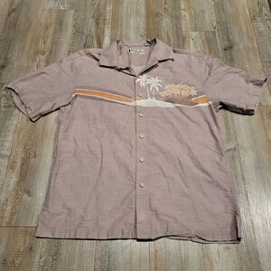 Batick Bay Surf Hawaiian Paradise Short Sleeved Button Up Shirt Men's Size Large